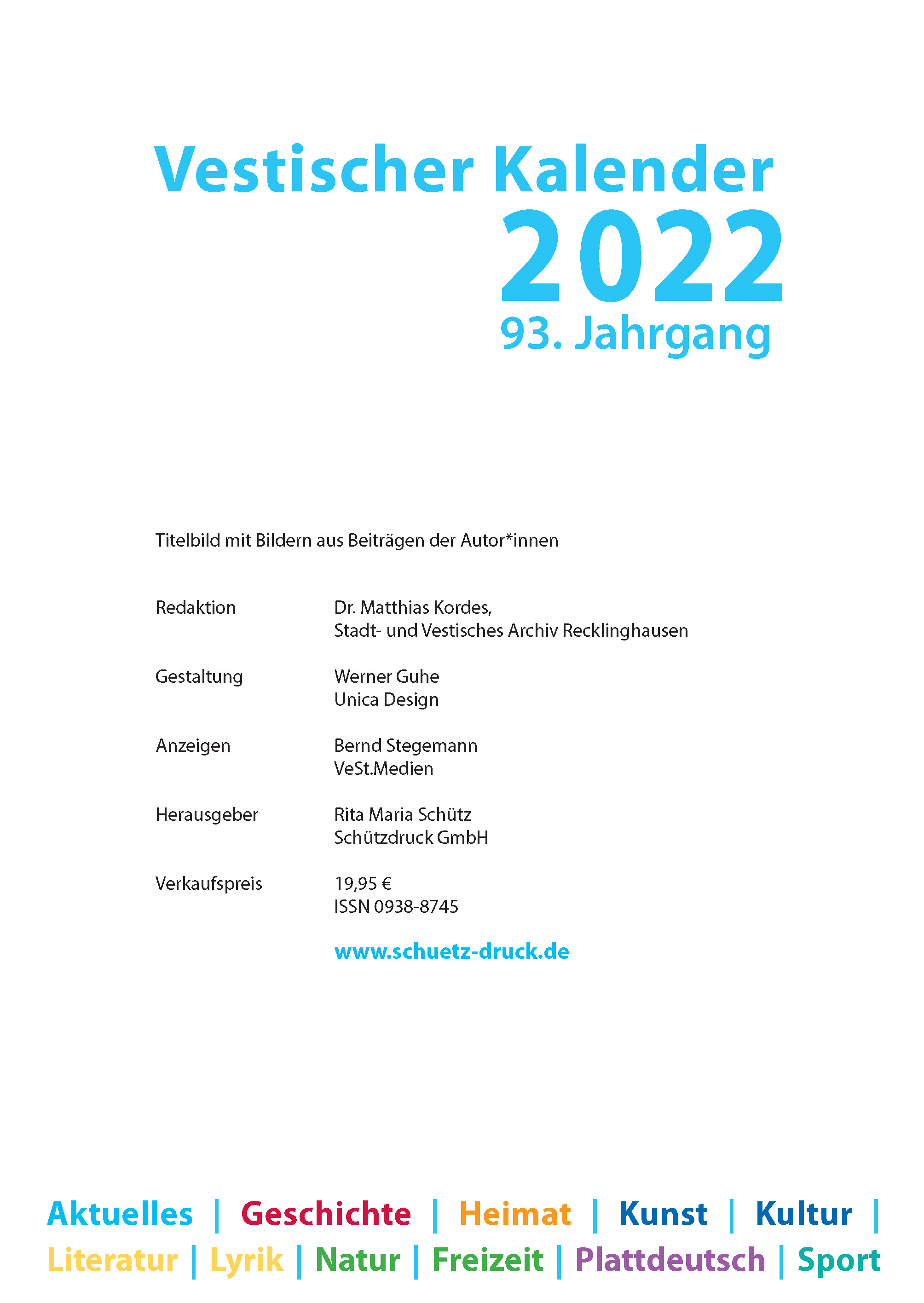 Vestischer Kalender 2022
